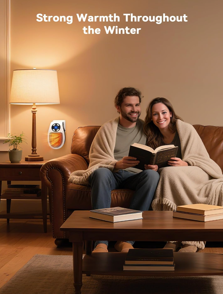 Portable Wall Mounted Heater with Adjustable Temperature & Timer Control
