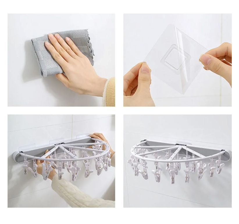 Wall Mounted Retractable Clothes Hangers Rack