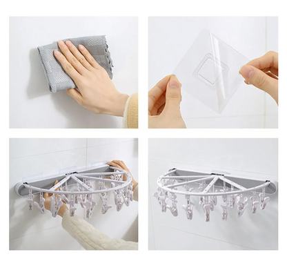 Wall Mounted Retractable Clothes Hangers Rack