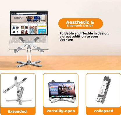 Ergonomic 360° Rotating Aluminum Laptop Riser