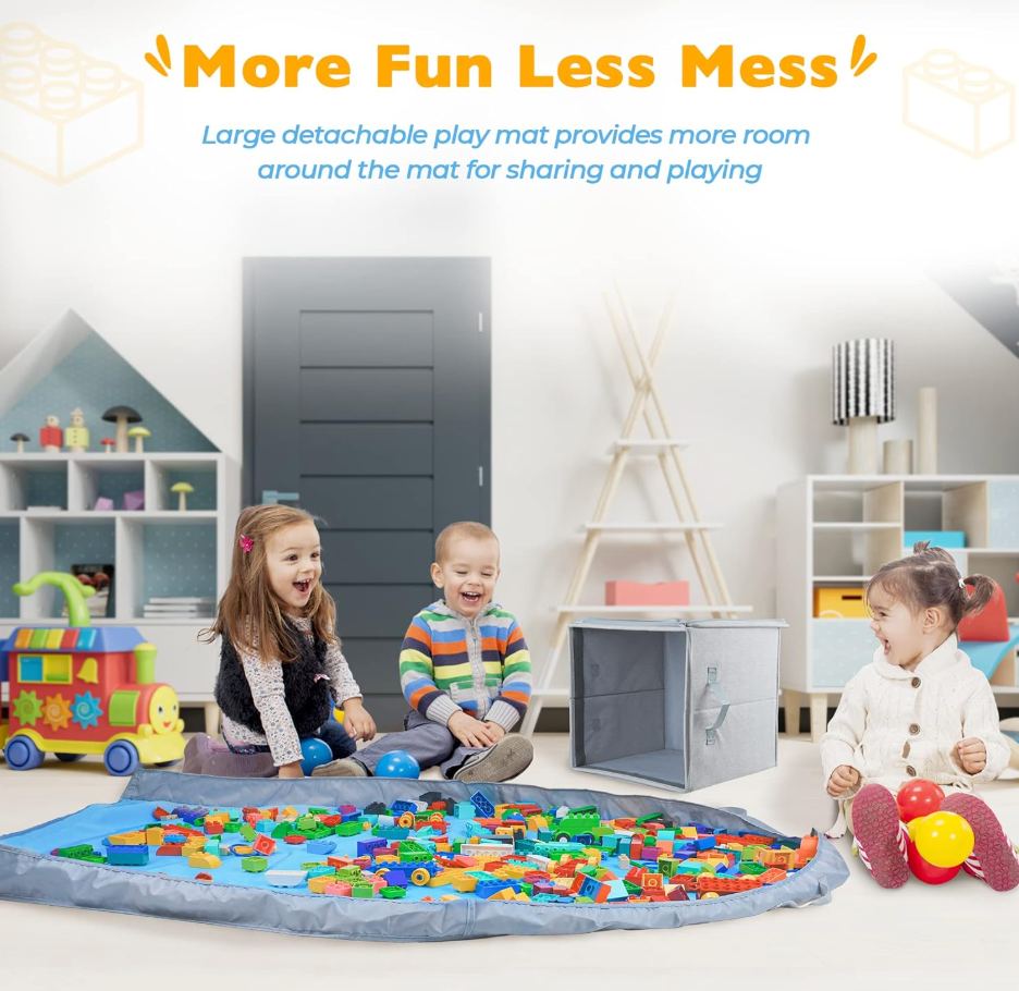 2-In-1 Canvas Toy Organizer Bag & Play Mat