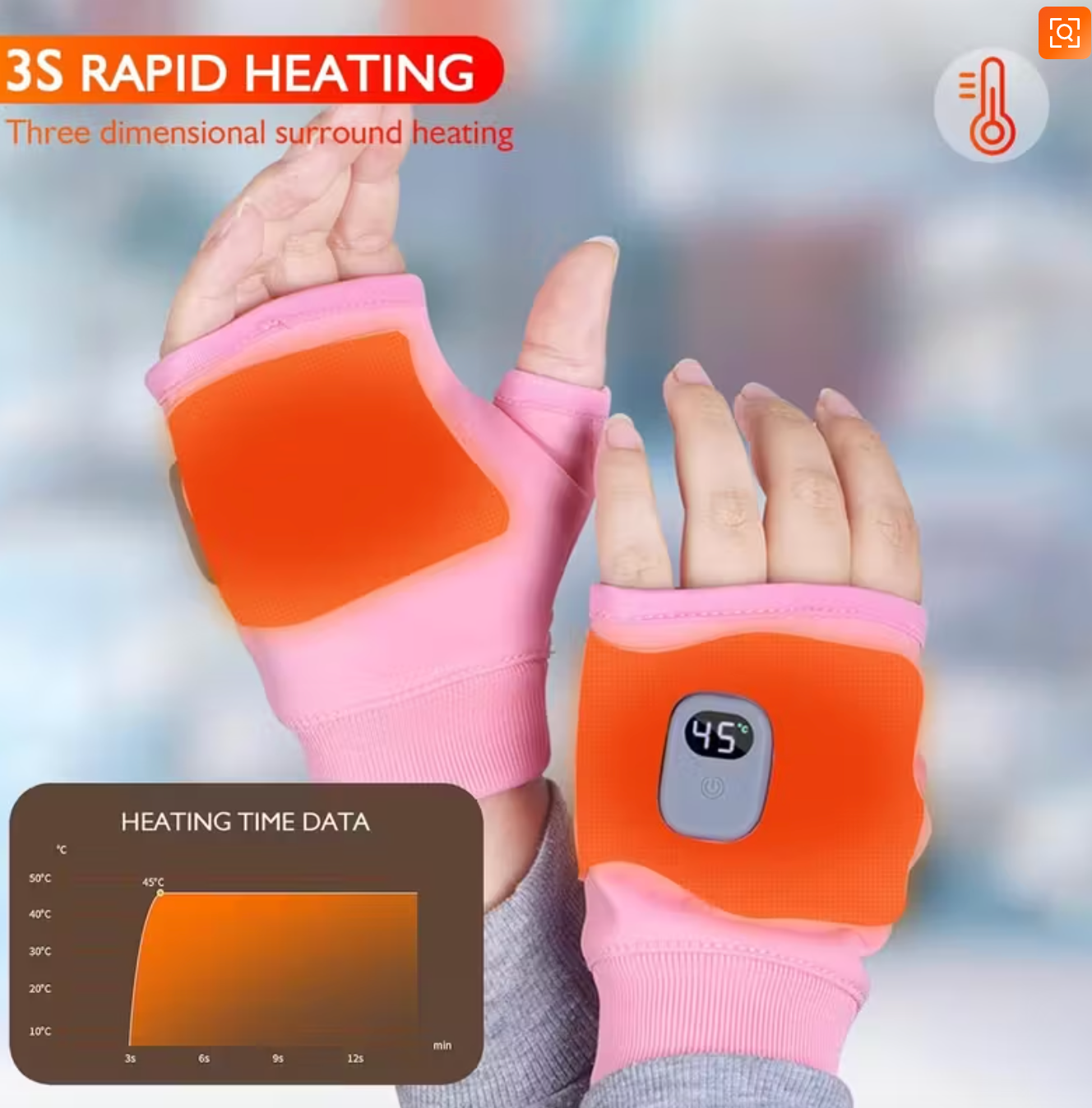 Rechargeable Heated Fingerless Gloves