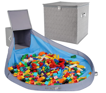 2-In-1 Canvas Toy Organizer Bag & Play Mat