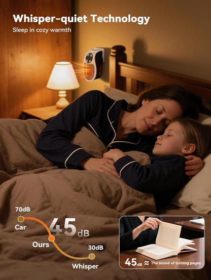 Portable Wall Mounted Heater with Adjustable Temperature & Timer Control