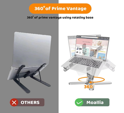 Ergonomic 360° Rotating Aluminum Laptop Riser