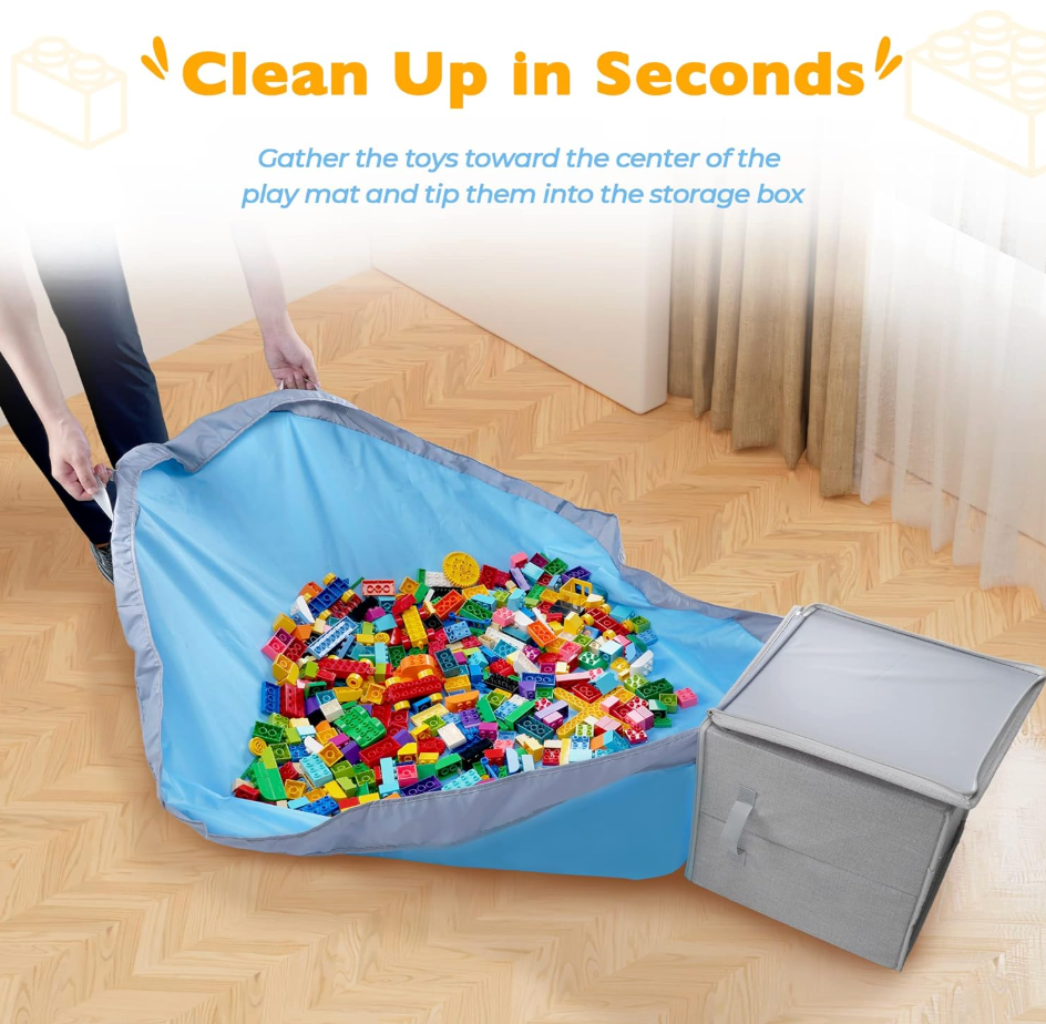 2-In-1 Canvas Toy Organizer Bag & Play Mat