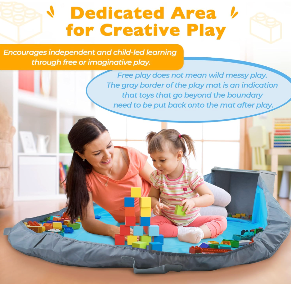 2-In-1 Canvas Toy Organizer Bag & Play Mat