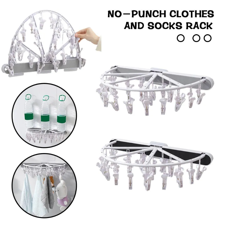 Wall Mounted Retractable Clothes Hangers Rack