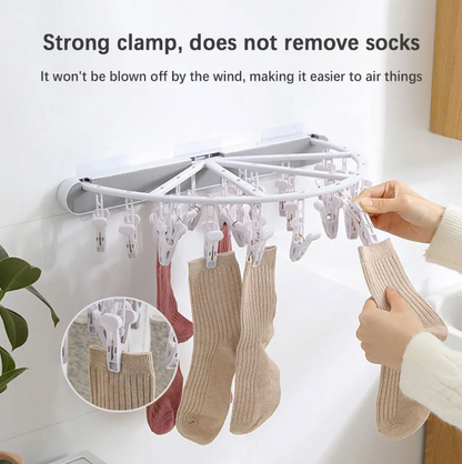 Wall Mounted Retractable Clothes Hangers Rack