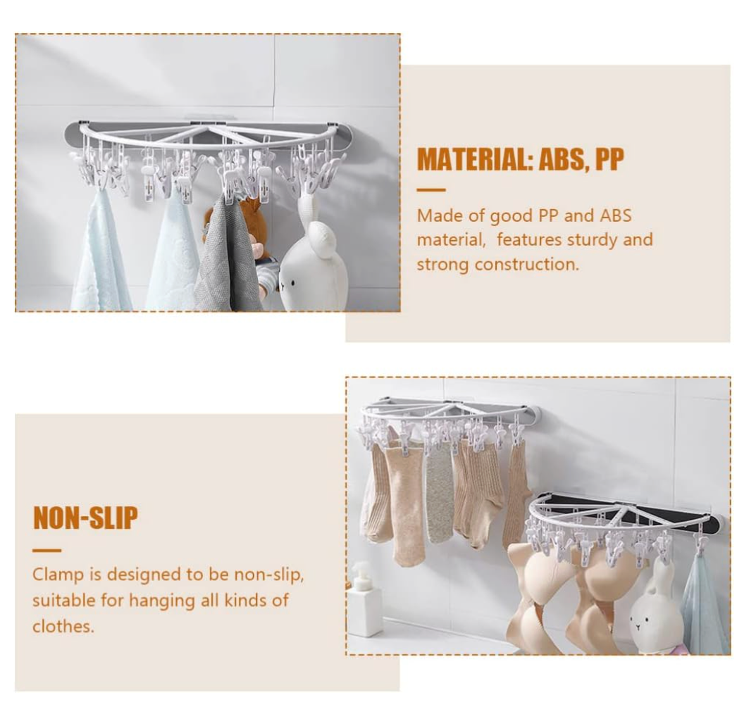 Wall Mounted Retractable Clothes Hangers Rack
