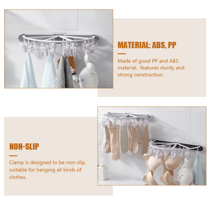 Wall Mounted Retractable Clothes Hangers Rack