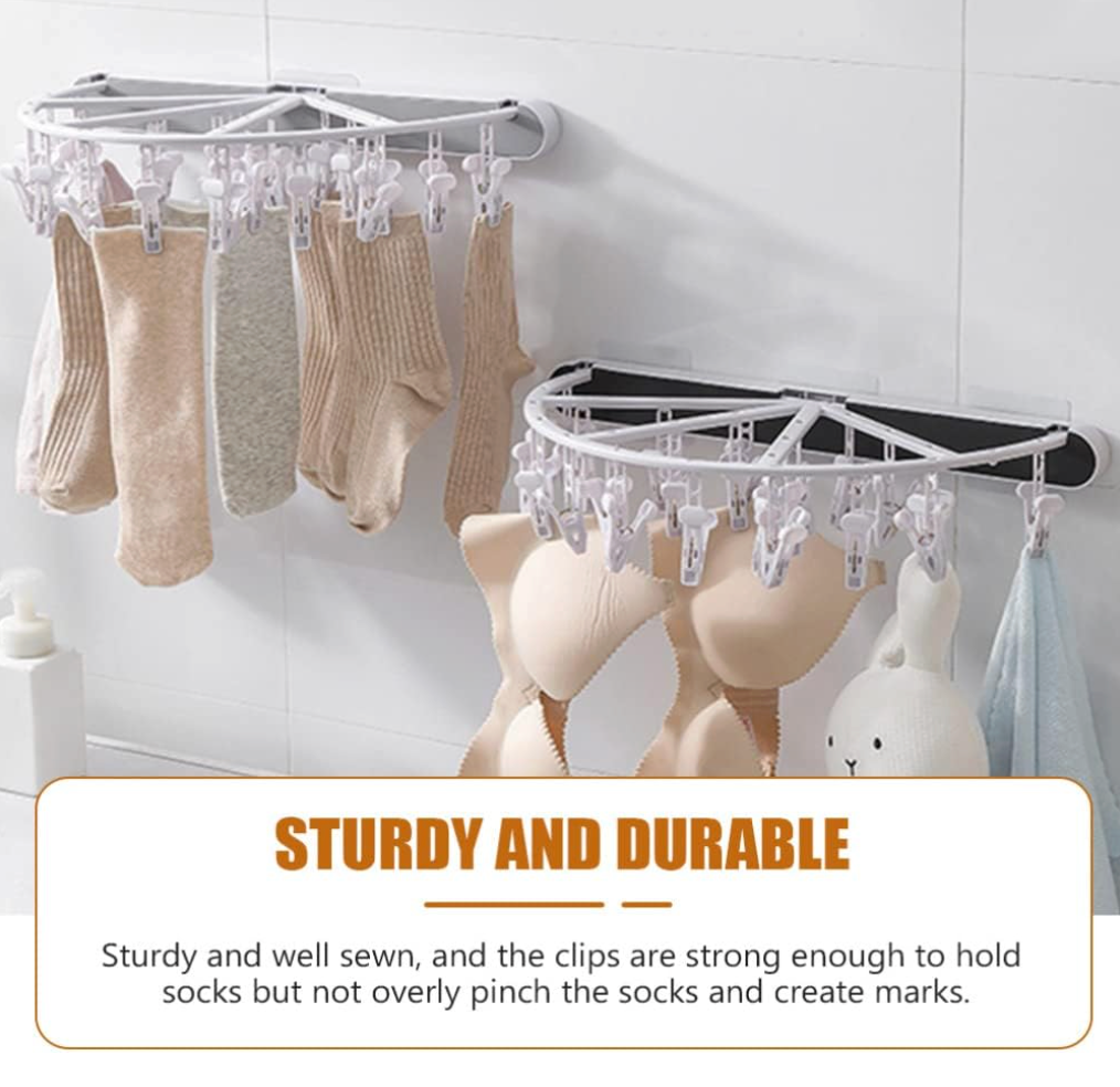 Wall Mounted Retractable Clothes Hangers Rack